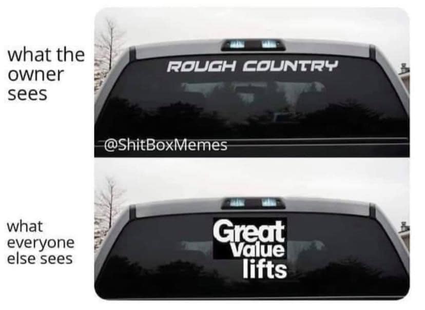 This meme is a humorous comparison between two images of the same truck, one with a "Liberal" sticker and the other with a "Conservative" sticker. The text "I'm not liberal or conservative, I'm just a truck" appears below the two images, implying that the owner of the truck is apolitical and just wants to enjoy their vehicle.